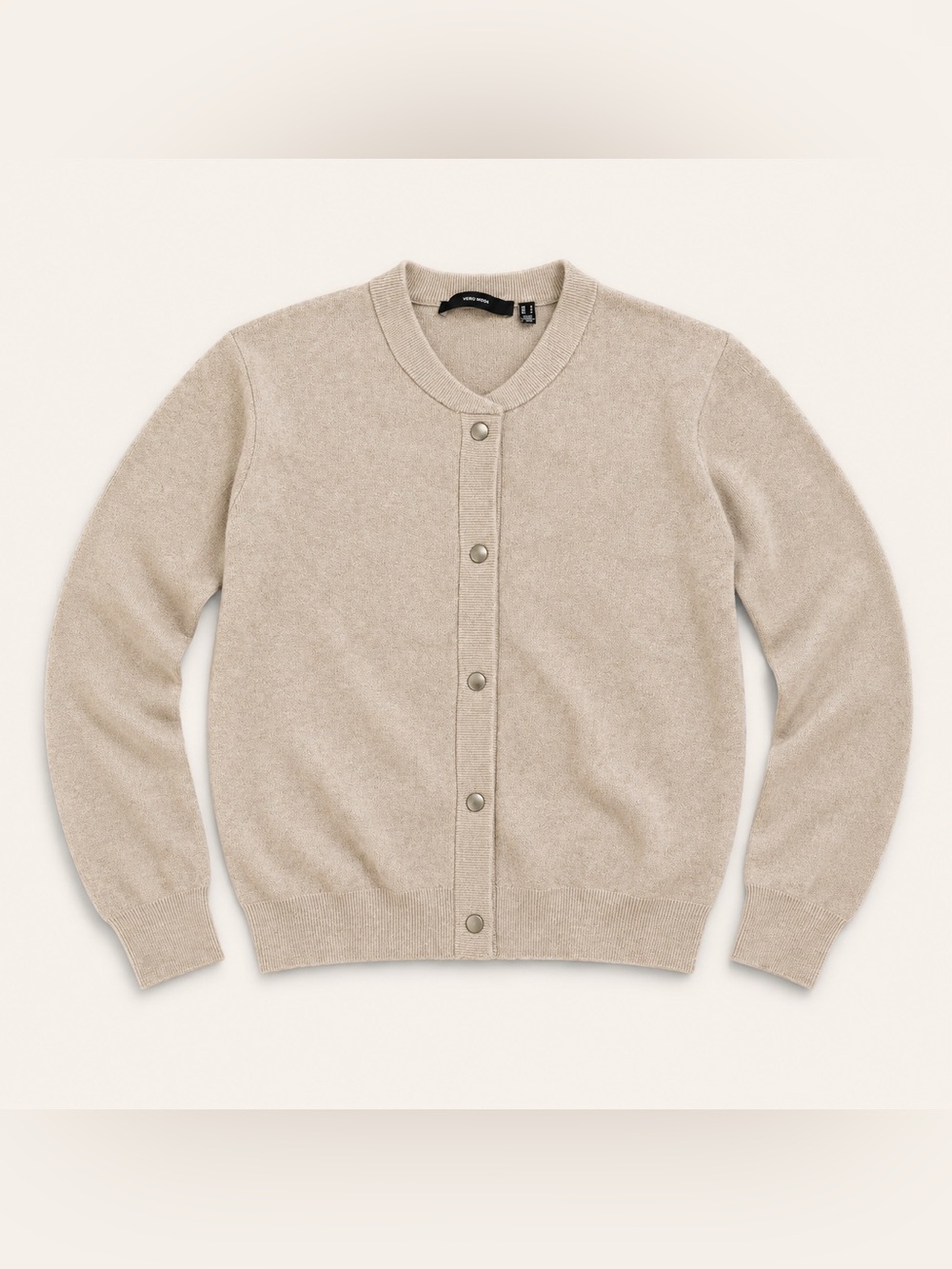 Vero Moda Light Beige Snap-Front Cardigan